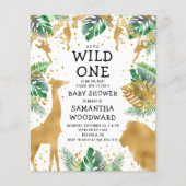 Papier Budget Safari Wild One Baby shower Invitation (Devant)