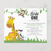 Papier Budget Safari Wild Un Baby shower Jungle Animaux (Devant)