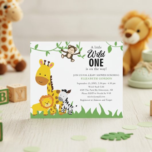 Papier Budget Safari Wild Un Baby shower Jungle Animaux