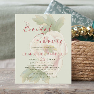 Papier BUDGET Sage and Blush Floral Bridal Shower Invites