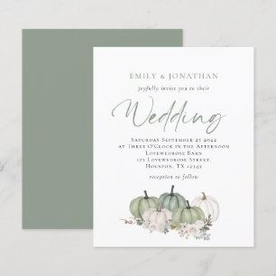Papier Budget Sage Citrouille Florals Invitation de maria
