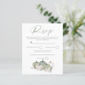 Papier Budget Sage Citrouille QR Code Mariage RSVP (Debout devant)