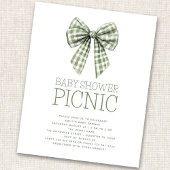 Papier Budget Sage En vichy Bow Baby shower pique-nique