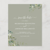 Papier Budget Sage Eucalyptus Mariage Photo Enregistrer l (Dos)