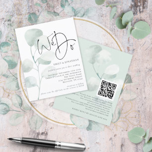 Papier Budget Sage Eucalyptus Nous faisons QR Faire-part