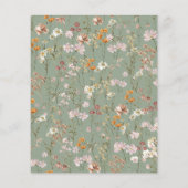 Papier Budget Sage Fleur sauvage vert bébé dans douche fl (Dos)