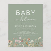 Papier Budget Sage Fleur sauvage vert bébé dans douche fl (Devant)