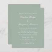 Papier Budget Sage Formal Élégant Mariage Invitation (Devant / Derrière)