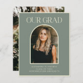 Papier Budget Sage Green 2 Faire-part de graduation photo (Devant / Derrière)