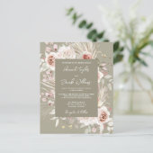 Papier Budget Sage Green Boho Floral Faire-part de mariag (Debout devant)