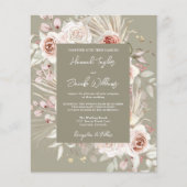 Papier Budget Sage Green Boho Floral Faire-part de mariag (Devant)