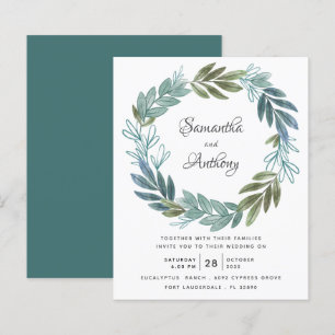 Papier Budget Sage Green Botanical Faire-part de mariage