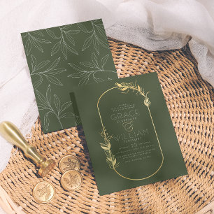 Papier Budget Sage Green Botanique Mariage cadre or