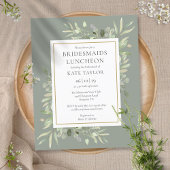 Papier Budget Sage Green Bridesmaitres déjeuner Invitatio