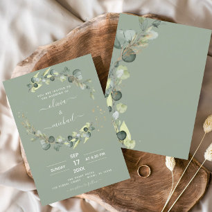 Papier Budget Sage Green Eucalyptus Invitations de mariag