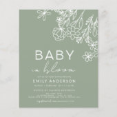 Papier Budget Sage Green Fleur sauvage Baby in Bloom Baby (Devant)