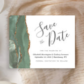 Papier Budget Sage Green Gold Agate Enregistrer la date