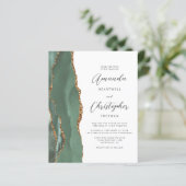 Papier Budget Sage Green Gold Agate QR Code Mariage (Debout devant)