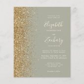Papier Budget Sage Green Gold Faux Parties scintillant Ma (Devant)