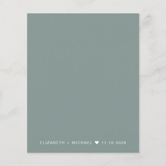 Papier Budget Sage Green Mariage Réception Invitation (Dos)