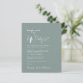 Papier Budget Sage Green Mariage Réception Invitation (Debout devant)