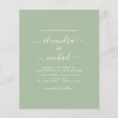 Papier Budget Sage Green Mariage Typographie moderne (Devant)