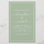 Papier Budget Sage Green Mariage Typographie moderne (Devant)