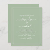 Papier Budget Sage Green Mariage Typographie moderne (Devant / Derrière)