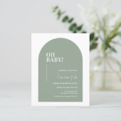 Papier Budget Sage Green Minimal Arc Oh Baby shower (Debout devant)