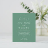 Papier Budget Sage Green MOD Calligraphie Mariage (Debout devant)
