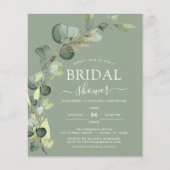 Papier Budget Sage Green QR Code Fête des mariées Eucalyp (Devant)