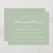 Papier Budget Sage Green Rehearer Dîner Invitation (Devant / Derrière)