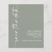 Papier Budget Sage Green Script QR Wedding Enregistrer la (Devant)