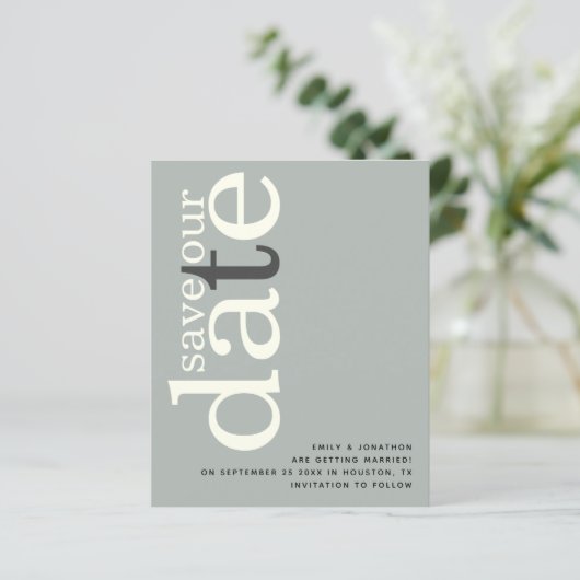 Papier Budget Sage ivoire QR Code Texte Enregistrer la da (Debout devant)