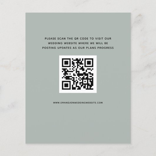 Papier Budget Sage ivoire QR Code Texte Enregistrer la da (Dos)