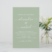 Papier Budget Sage Mariage vert avec invitation photo (Debout devant)