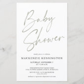 Papier Budget Sage Olive Green Simple Script Baby shower (Devant)