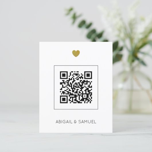 Papier Budget Sage QR Code Tout en un Faire-part de maria (Debout devant)
