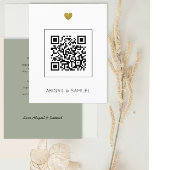 Papier Budget Sage QR Code Tout en un Faire-part de maria
