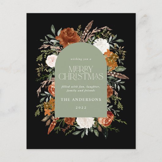 Papier Budget Sage vert élégant botanique élégant arche (Devant)