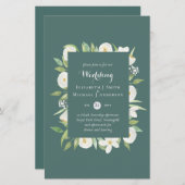 Papier BUDGET Sage Vert Magnolia Floral Mariage Inviter (Devant / Derrière)
