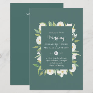 Papier BUDGET Sage Vert Magnolia Floral Mariage Inviter