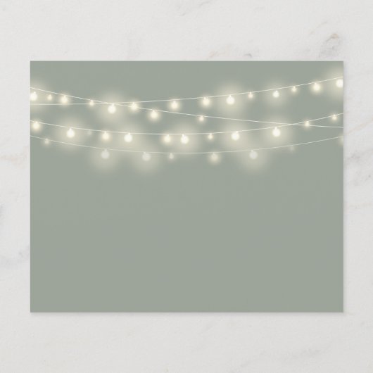 Papier Budget Sage Vert Mariage Détails Invitation photo (Dos)