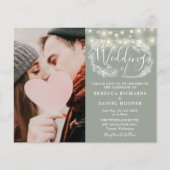 Papier Budget Sage Vert Mariage Détails Invitation photo (Devant)