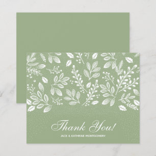 Papier Budget Sage Vert Vitrage Merci blanc