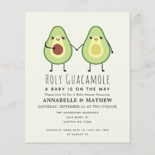 Papier Budget Saint Couples de Guacamole Baby shower Invi