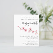 Papier Budget Sakura Cherry Blossom Invitation Fiançaille (Debout devant)