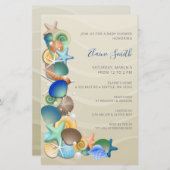 Papier Budget Sandy Ocean Beach Bébé Douche Invitations (Devant / Derrière)