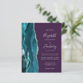 Papier Budget Sarcelle Argent Agate Violet Code QR Mariag (Debout devant)