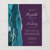 Papier Budget Sarcelle Argent Agate Violet Code QR Mariag (Devant)
